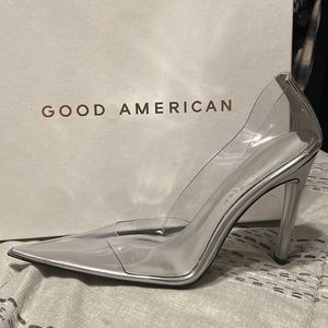 Never worn Good American Cinder-F*cking-Rella Pumps. Too small for my wide feet!